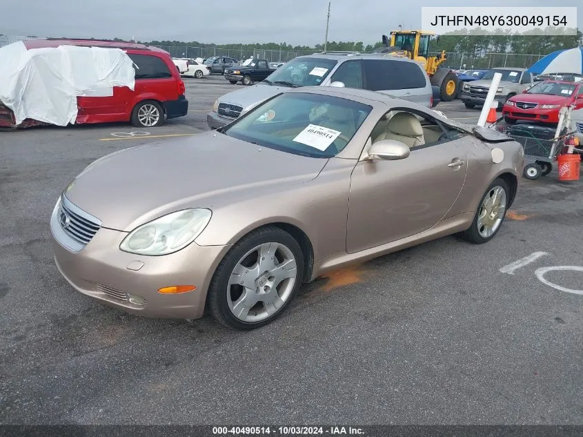 2003 Lexus Sc 430 VIN: JTHFN48Y630049154 Lot: 40490514