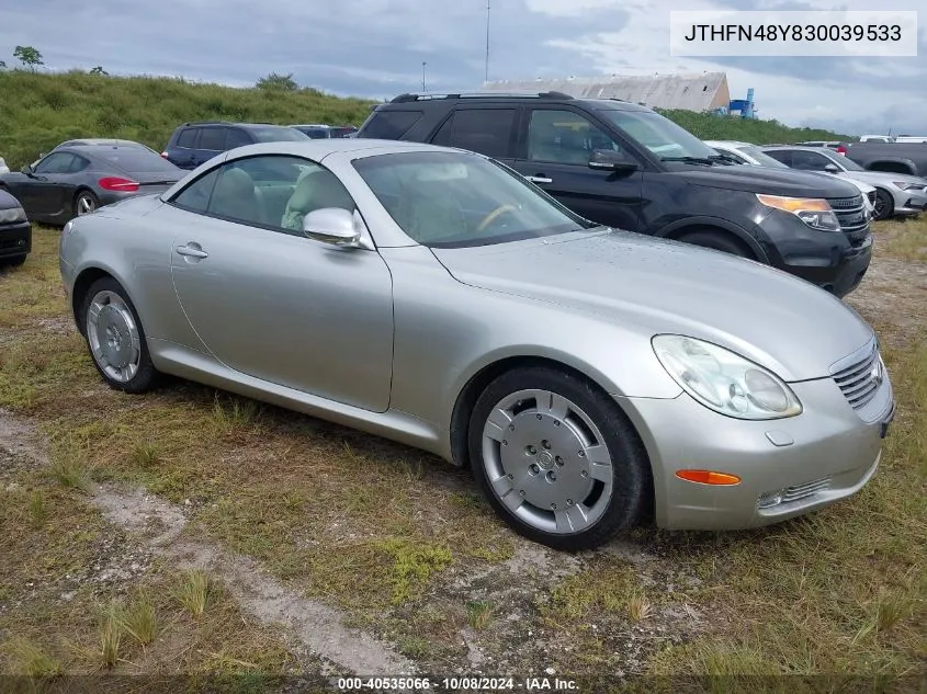 2003 Lexus Sc 430 VIN: JTHFN48Y830039533 Lot: 40535066