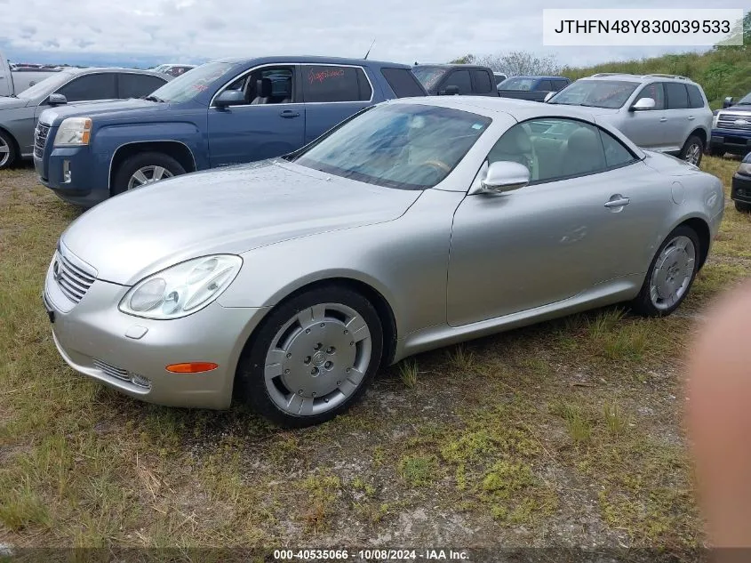 2003 Lexus Sc 430 VIN: JTHFN48Y830039533 Lot: 40535066