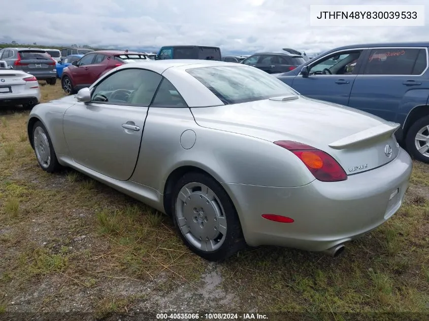 2003 Lexus Sc 430 VIN: JTHFN48Y830039533 Lot: 40535066