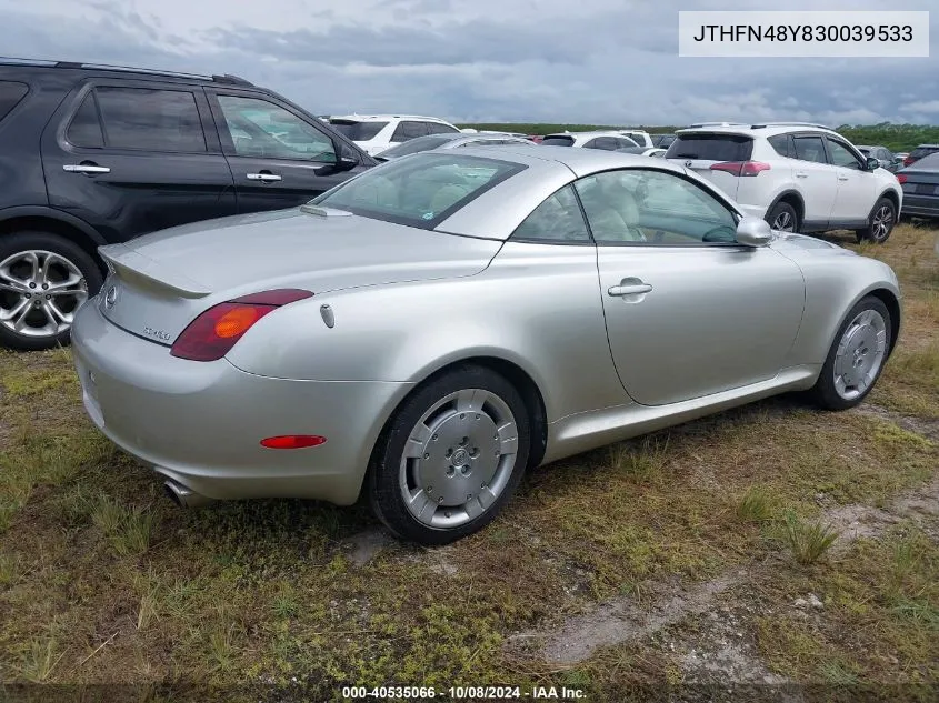 2003 Lexus Sc 430 VIN: JTHFN48Y830039533 Lot: 40535066