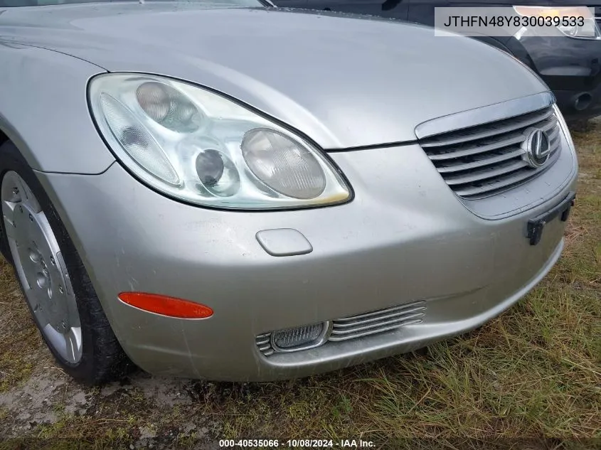 2003 Lexus Sc 430 VIN: JTHFN48Y830039533 Lot: 40535066