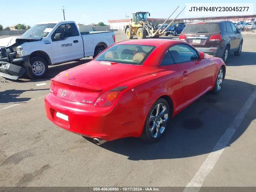 2003 Lexus Sc 430 VIN: JTHFN48Y230045277 Lot: 40636950