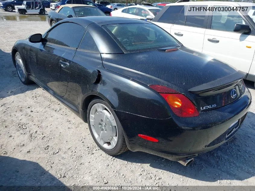 2003 Lexus Sc 430 VIN: JTHFN48Y030044757 Lot: 40690668