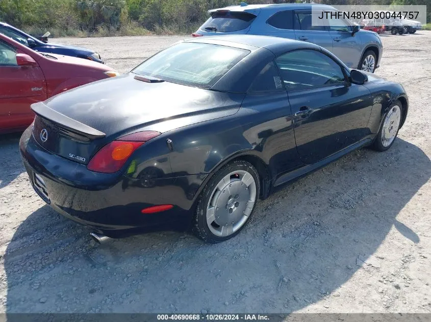 2003 Lexus Sc 430 VIN: JTHFN48Y030044757 Lot: 40690668