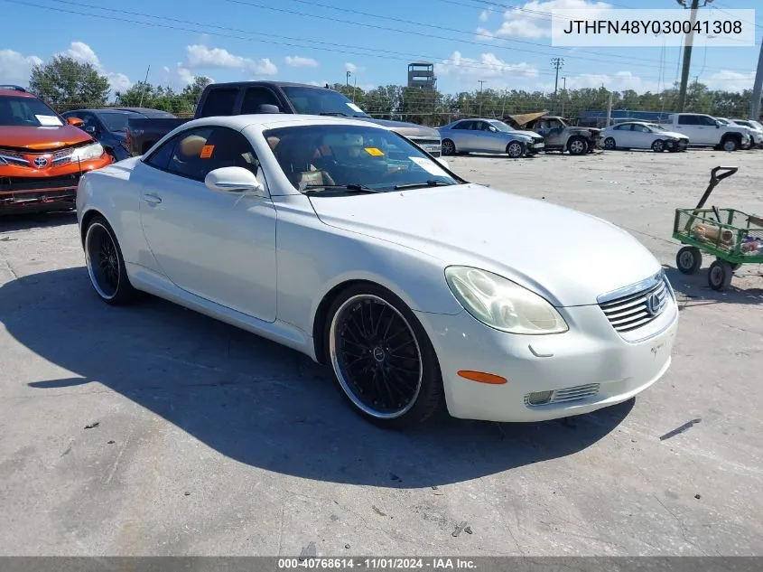 2003 Lexus Sc 430 VIN: JTHFN48Y030041308 Lot: 40768614