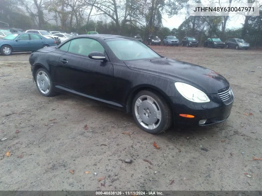 2003 Lexus Sc 430 VIN: JTHFN48Y630047971 Lot: 40838126