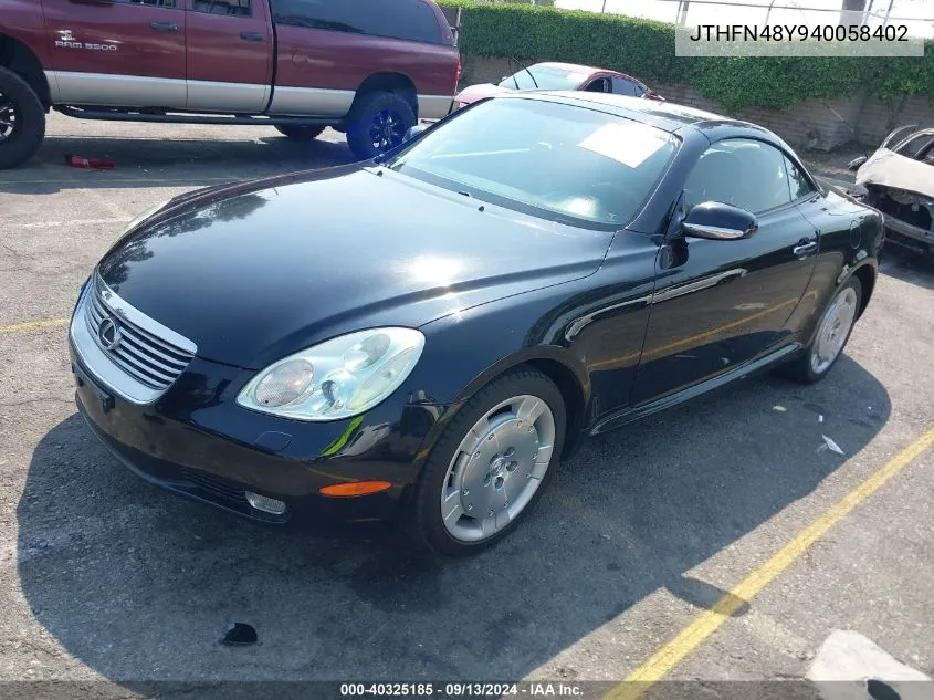 JTHFN48Y940058402 2004 Lexus Sc 430