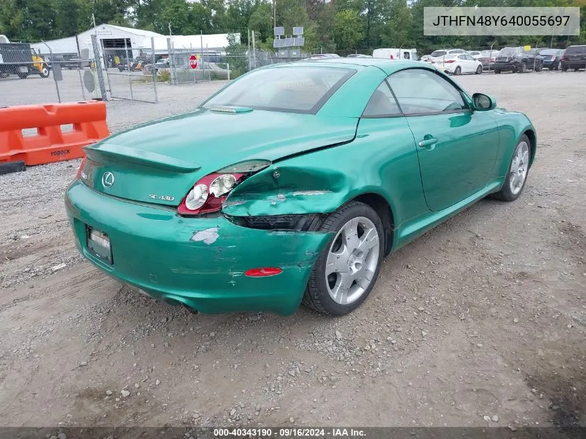 2004 Lexus Sc 430 VIN: JTHFN48Y640055697 Lot: 40343190