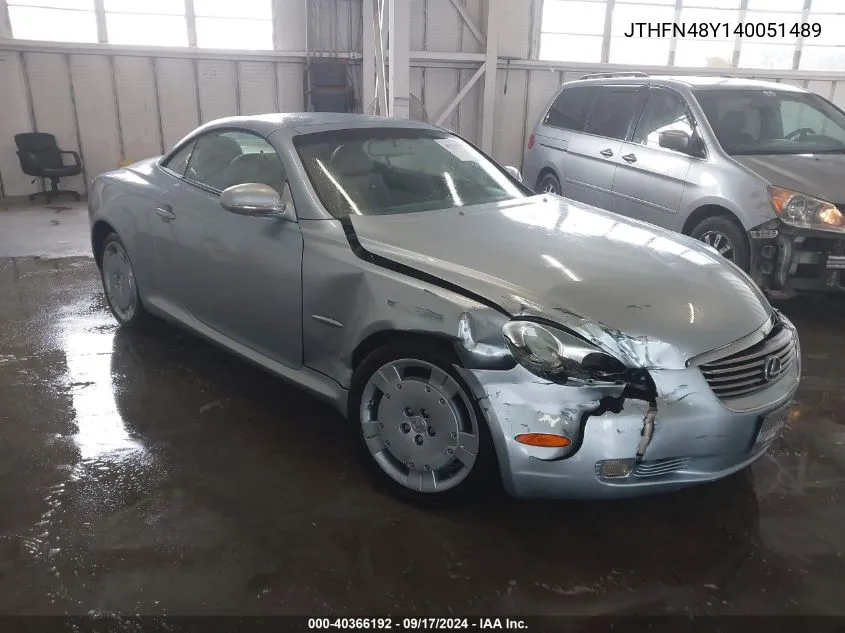 2004 Lexus Sc 430 VIN: JTHFN48Y140051489 Lot: 40366192