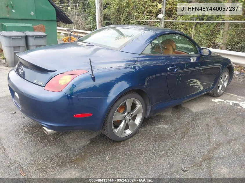 2004 Lexus Sc 430 VIN: JTHFN48Y440057237 Lot: 40413744