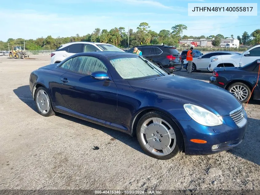 2004 Lexus Sc 430 430 VIN: JTHFN48Y140055817 Lot: 40475346