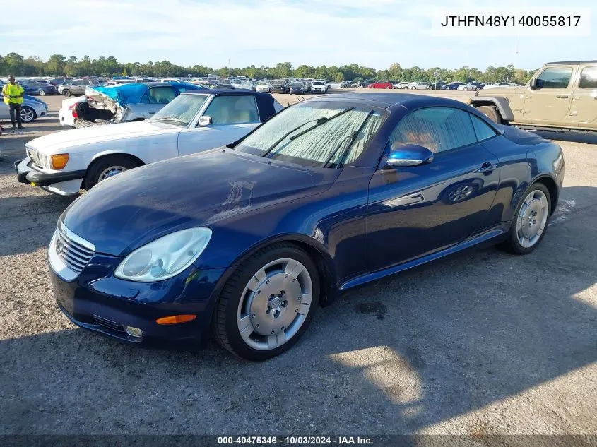 2004 Lexus Sc 430 430 VIN: JTHFN48Y140055817 Lot: 40475346