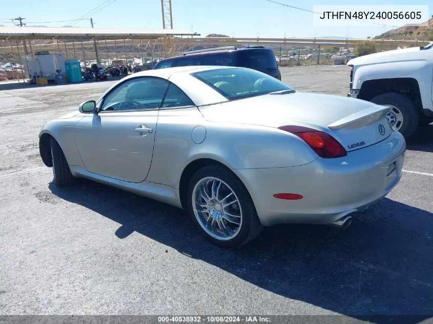 2004 Lexus Sc 430 VIN: JTHFN48Y240056605 Lot: 40538932