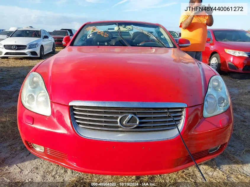 2004 Lexus Sc 430 VIN: JTHFN48Y440061272 Lot: 40564320