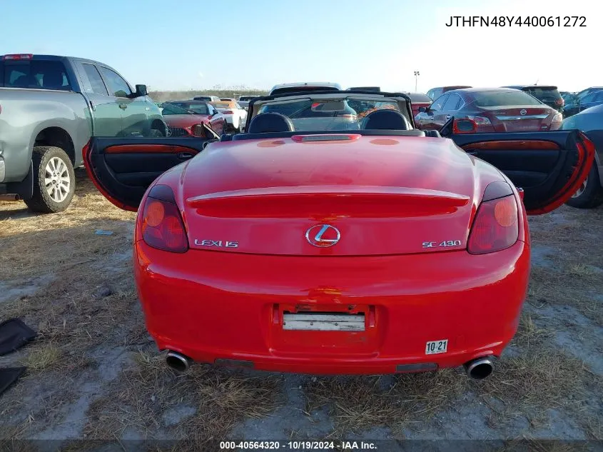 2004 Lexus Sc 430 VIN: JTHFN48Y440061272 Lot: 40564320