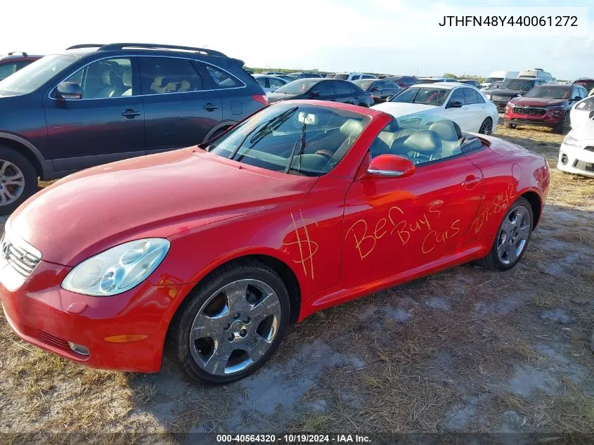 2004 Lexus Sc 430 VIN: JTHFN48Y440061272 Lot: 40564320