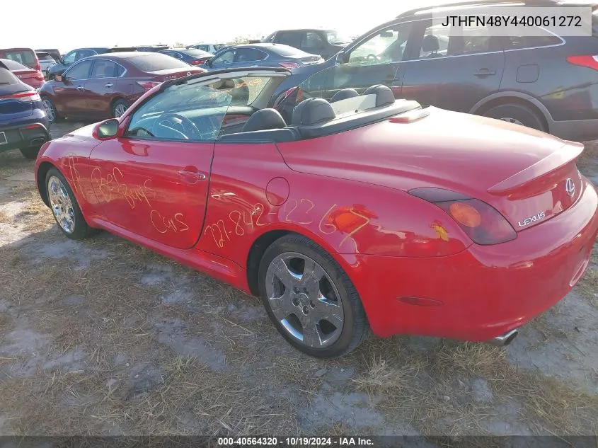 2004 Lexus Sc 430 VIN: JTHFN48Y440061272 Lot: 40564320