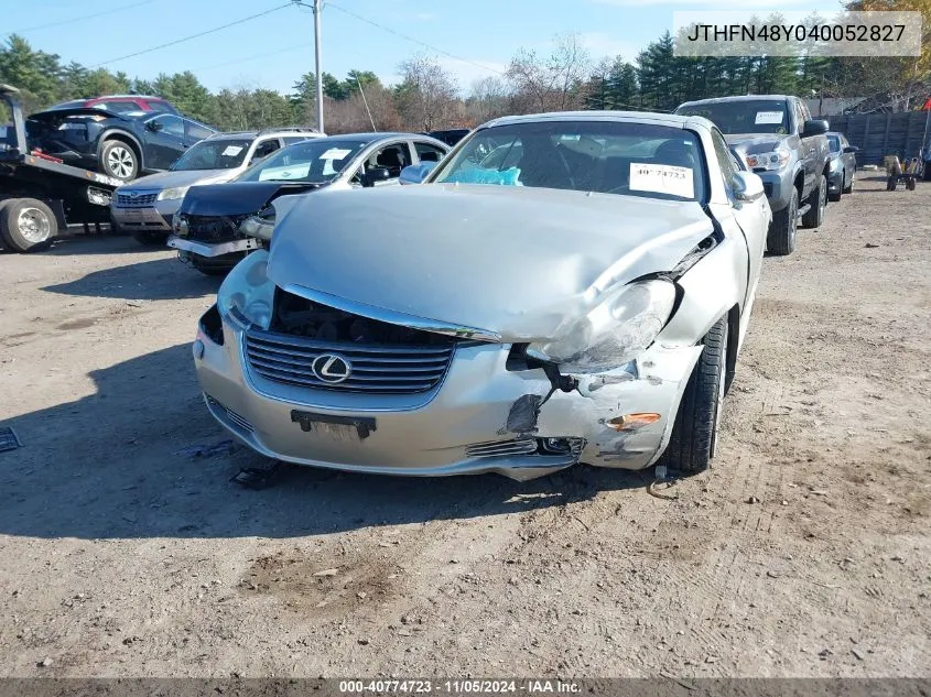 2004 Lexus Sc 430 Base (A5) VIN: JTHFN48Y040052827 Lot: 40774723