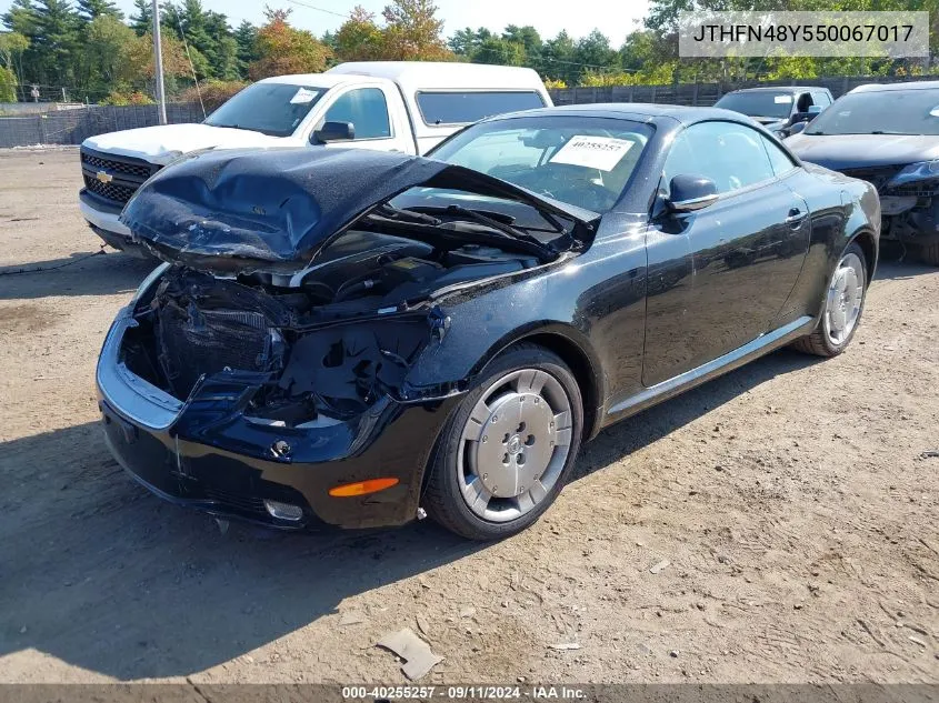 2005 Lexus Sc 430 VIN: JTHFN48Y550067017 Lot: 40255257