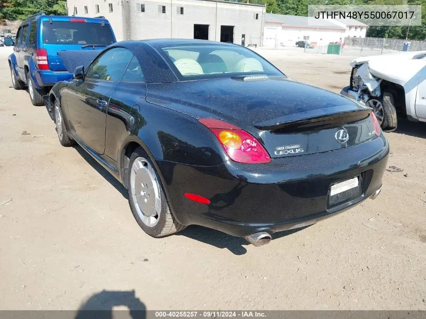 2005 Lexus Sc 430 VIN: JTHFN48Y550067017 Lot: 40255257