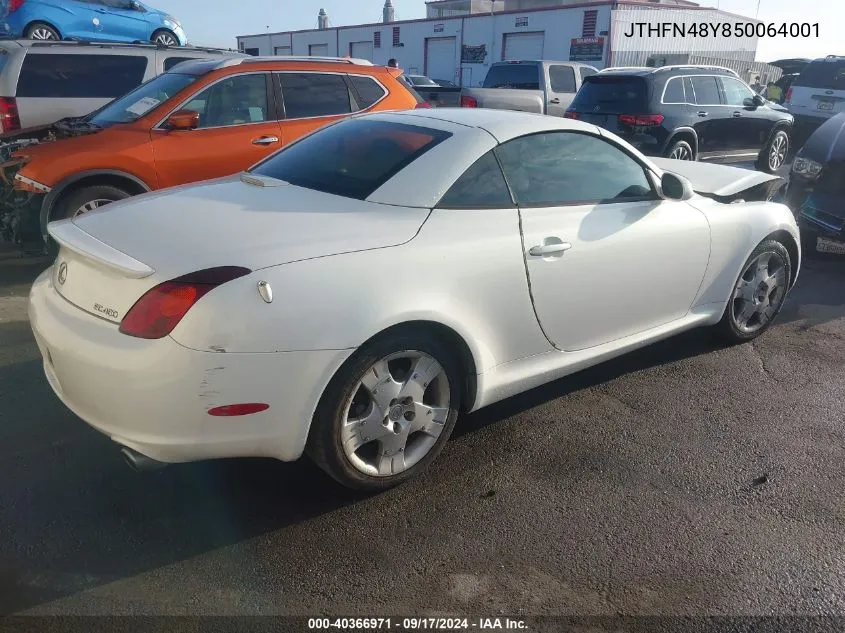 JTHFN48Y850064001 2005 Lexus Sc 430