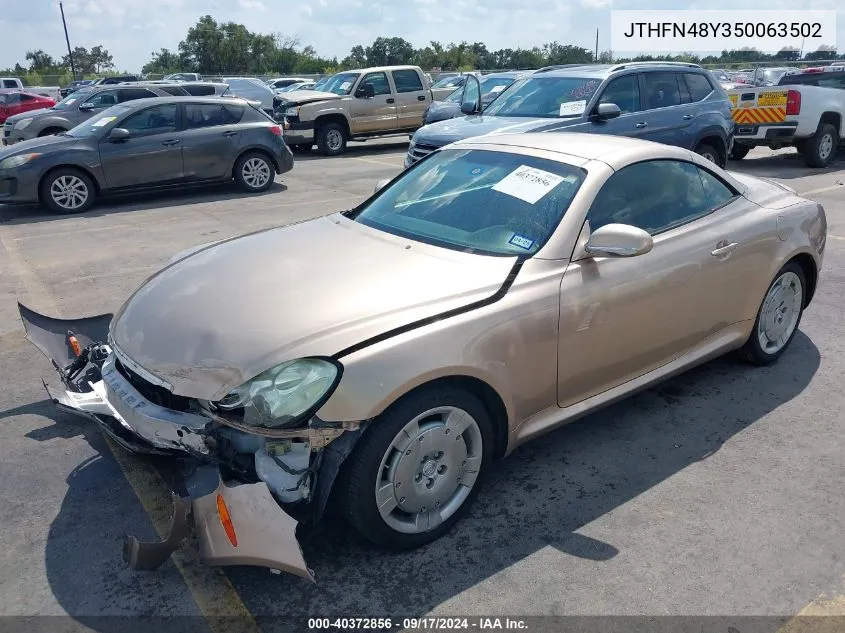 2005 Lexus Sc 430 VIN: JTHFN48Y350063502 Lot: 40372856