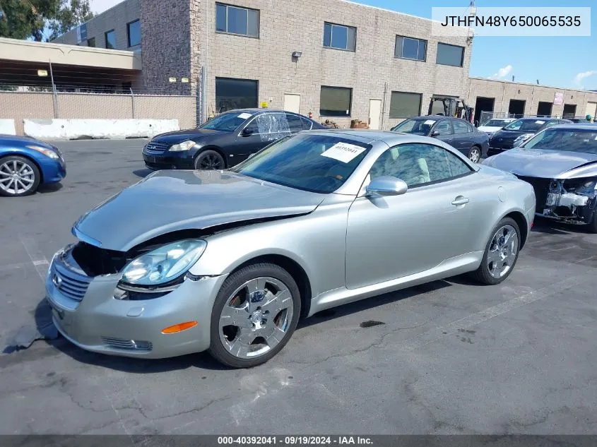 2005 Lexus Sc 430 VIN: JTHFN48Y650065535 Lot: 40392041