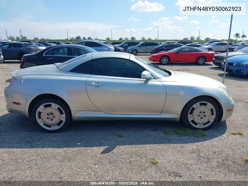 2005 Lexus Sc 430 VIN: JTHFN48Y050062923 Lot: 40476393