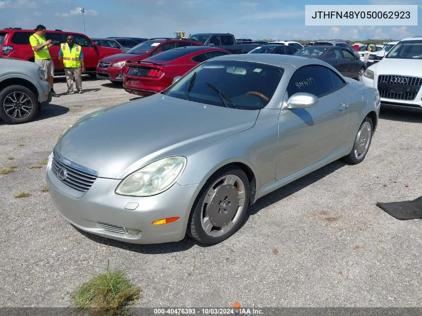 2005 Lexus Sc 430 VIN: JTHFN48Y050062923 Lot: 40476393