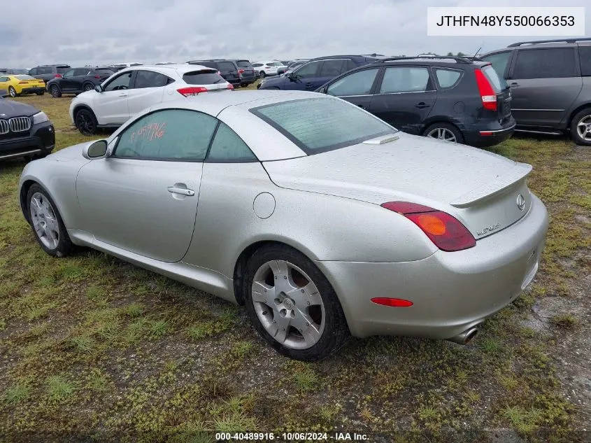 2005 Lexus Sc 430 VIN: JTHFN48Y550066353 Lot: 40489916