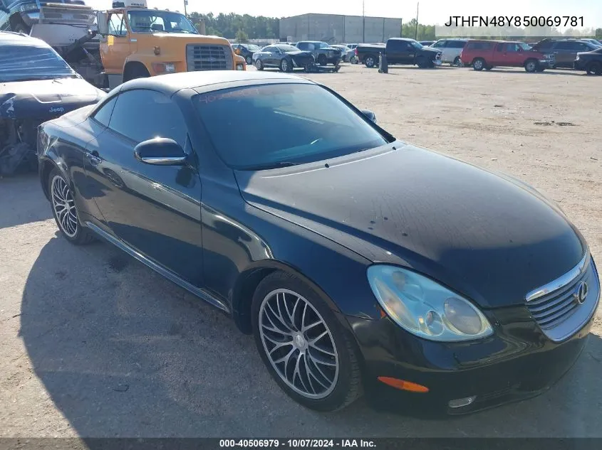 2005 Lexus Sc 430 VIN: JTHFN48Y850069781 Lot: 40506979