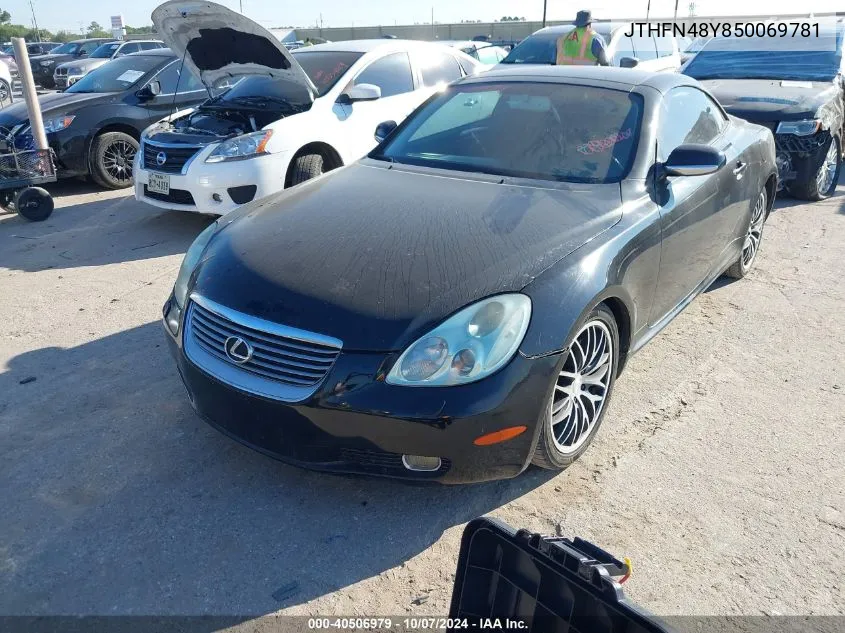 2005 Lexus Sc 430 VIN: JTHFN48Y850069781 Lot: 40506979