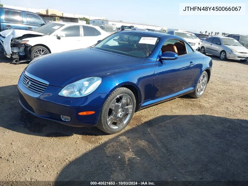 2005 Lexus Sc 430 VIN: JTHFN48Y450066067 Lot: 40521653