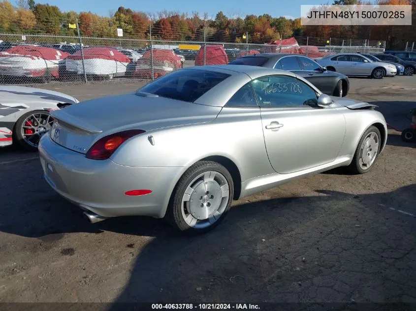 2005 Lexus Sc 430 VIN: JTHFN48Y150070285 Lot: 40633788