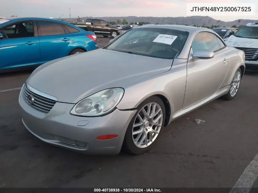 2005 Lexus Sc 430 VIN: JTHFN48Y250067525 Lot: 40738938