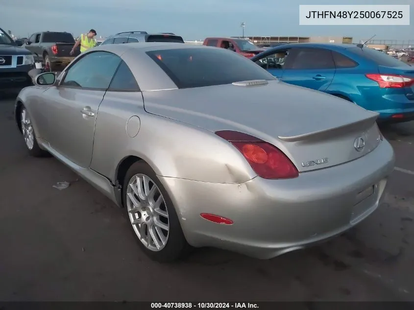 JTHFN48Y250067525 2005 Lexus Sc 430