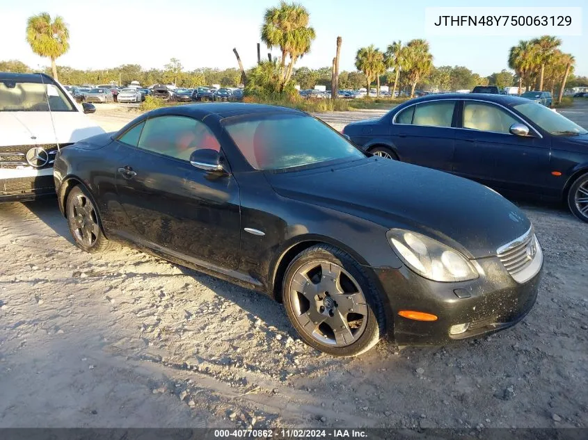 2005 Lexus Sc 430 VIN: JTHFN48Y750063129 Lot: 40770862