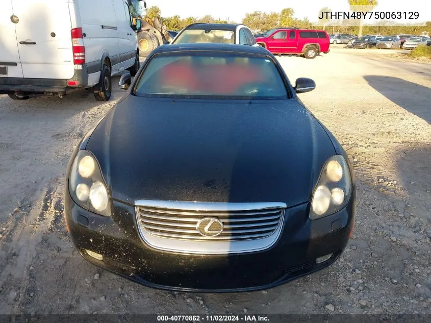 2005 Lexus Sc 430 VIN: JTHFN48Y750063129 Lot: 40770862