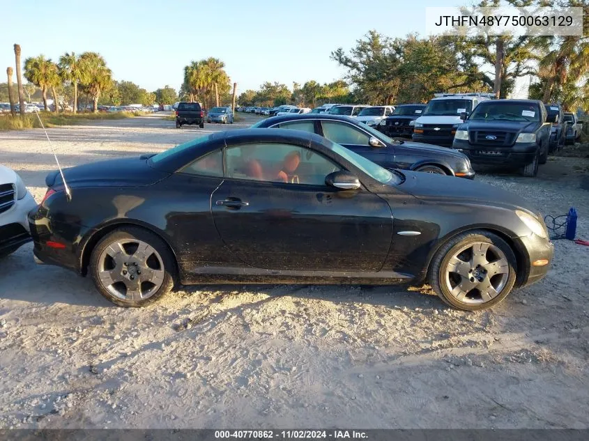 2005 Lexus Sc 430 VIN: JTHFN48Y750063129 Lot: 40770862