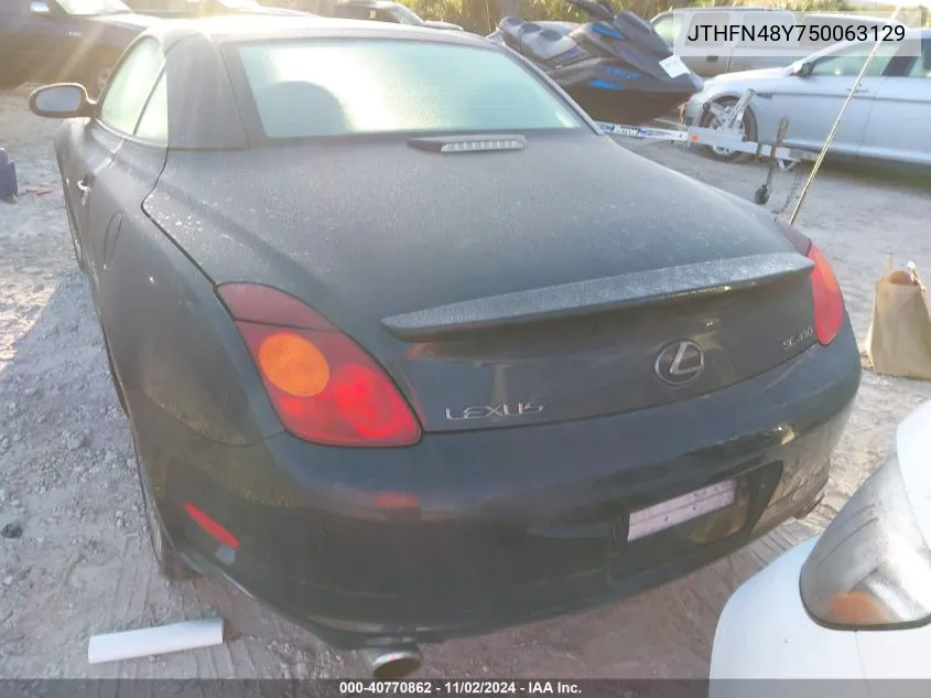 2005 Lexus Sc 430 VIN: JTHFN48Y750063129 Lot: 40770862