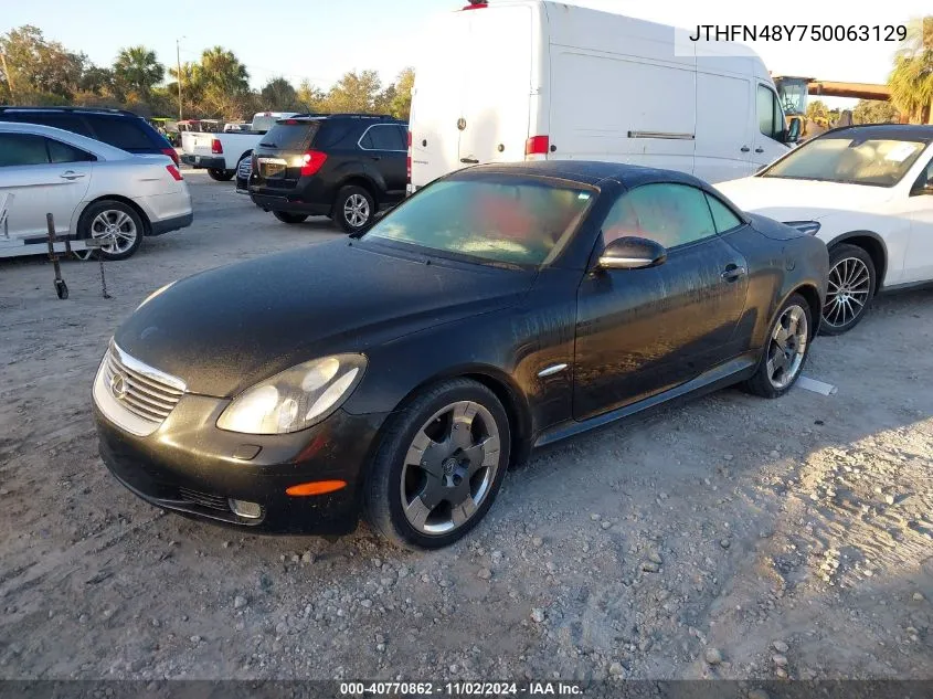 2005 Lexus Sc 430 VIN: JTHFN48Y750063129 Lot: 40770862