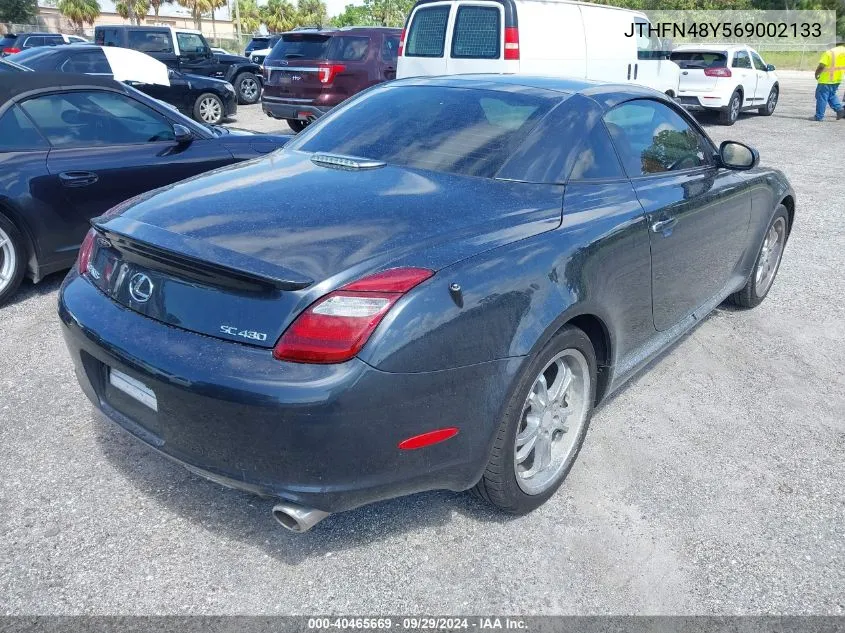 2006 Lexus Sc 430 VIN: JTHFN48Y569002133 Lot: 40465669