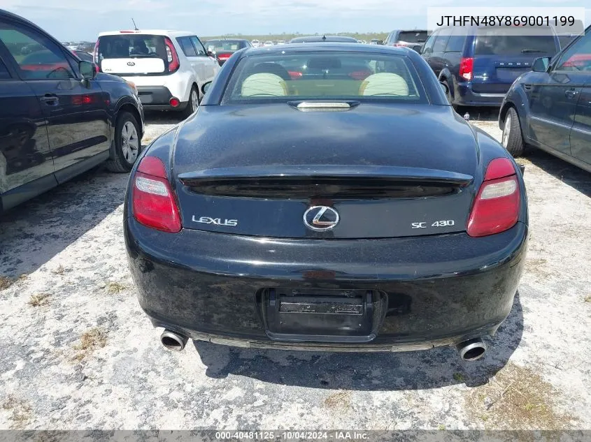 2006 Lexus Sc 430 VIN: JTHFN48Y869001199 Lot: 40481125