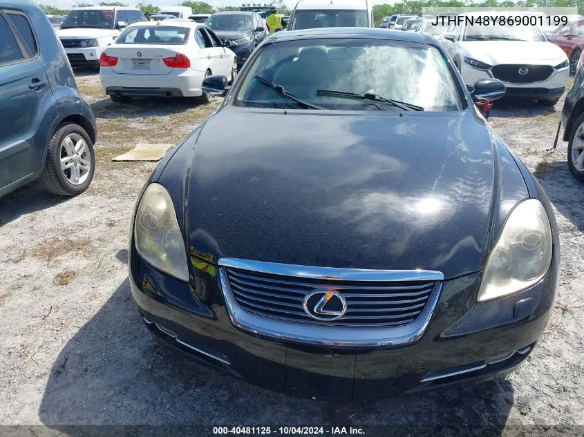 2006 Lexus Sc 430 VIN: JTHFN48Y869001199 Lot: 40481125