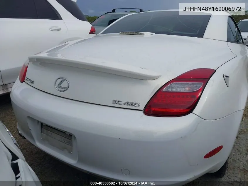 2006 Lexus Sc 430 VIN: JTHFN48Y169006972 Lot: 40530582