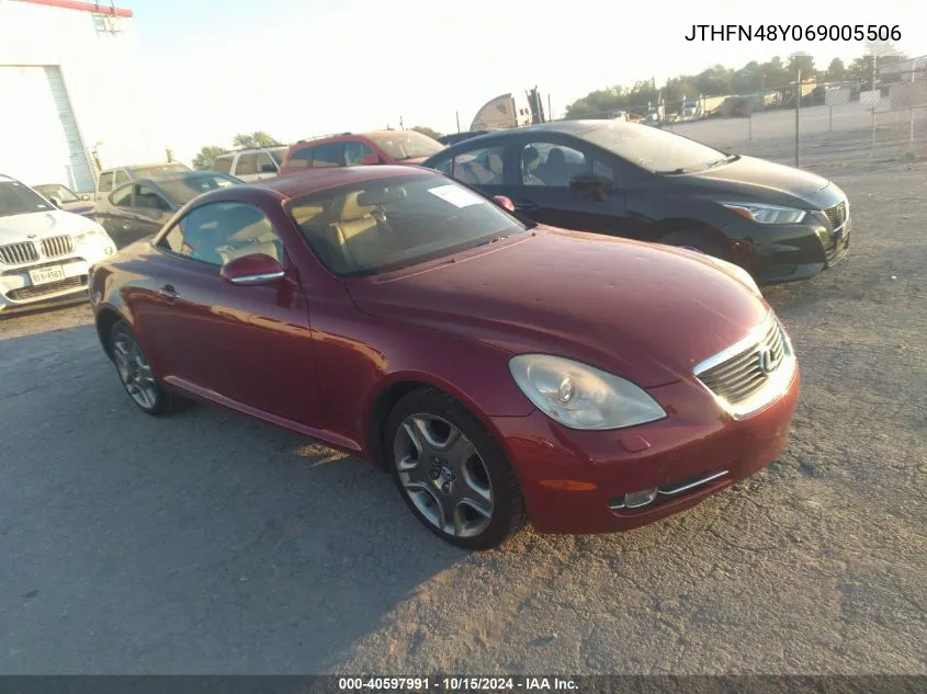 2006 Lexus Sc 430 VIN: JTHFN48Y069005506 Lot: 40597991