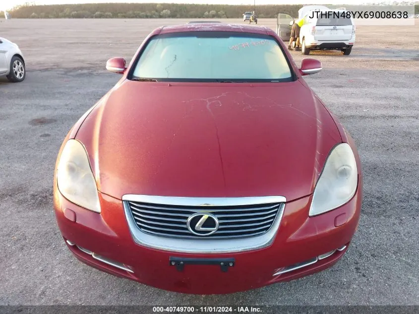 2006 Lexus Sc 430 VIN: JTHFN48YX69008638 Lot: 40749700