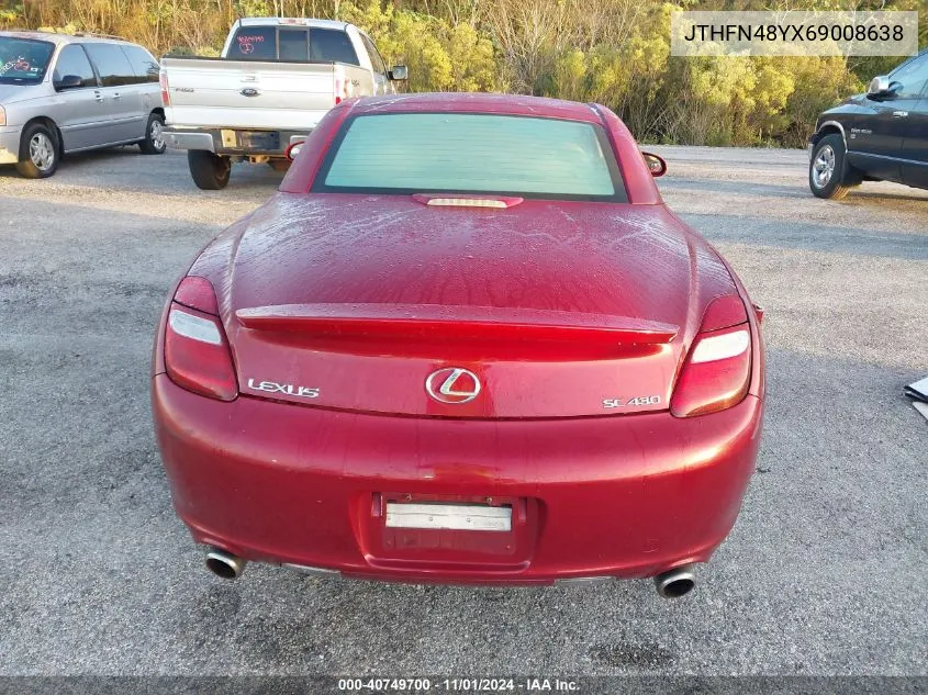 2006 Lexus Sc 430 VIN: JTHFN48YX69008638 Lot: 40749700