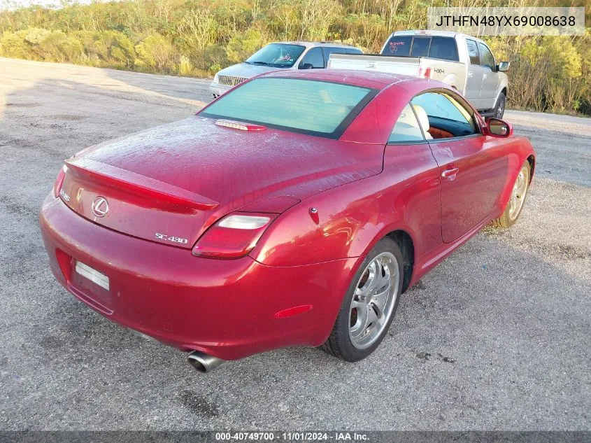 2006 Lexus Sc 430 VIN: JTHFN48YX69008638 Lot: 40749700